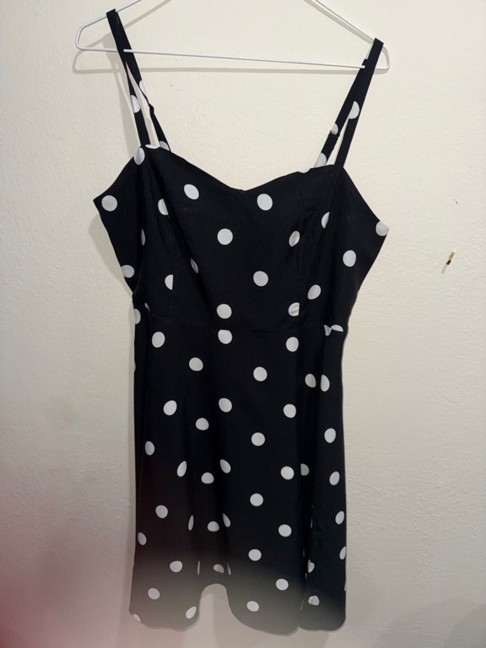 Old Navy Black and White Polka Dot Spaghetti Strap Dress